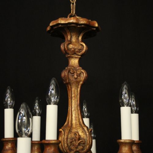 FLORENTINE 12 LIGHT POLYCHROME ANTIQUE CHANDELIER - ADDITIONAL PHOTO 7