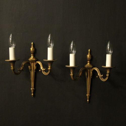 french pair of gilded antique wall lights - CATEGORY: ANTIQUE LIGHTING - DATED 1920