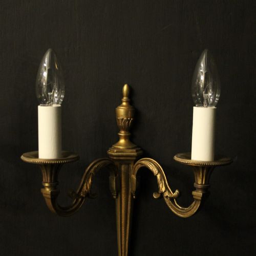 FRENCH PAIR OF GILDED ANTIQUE WALL LIGHTS - ADDITIONAL PHOTO 2