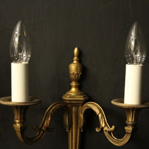 FRENCH PAIR OF GILDED ANTIQUE WALL LIGHTS - ADDITIONAL PHOTO 3