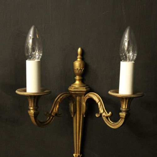 FRENCH PAIR OF GILDED ANTIQUE WALL LIGHTS - ADDITIONAL PHOTO 4
