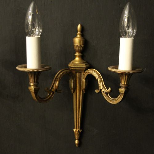 FRENCH PAIR OF GILDED ANTIQUE WALL LIGHTS - ADDITIONAL PHOTO 5