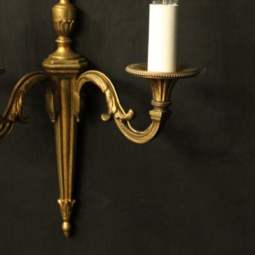 FRENCH PAIR OF GILDED ANTIQUE WALL LIGHTS - ADDITIONAL PHOTO 6