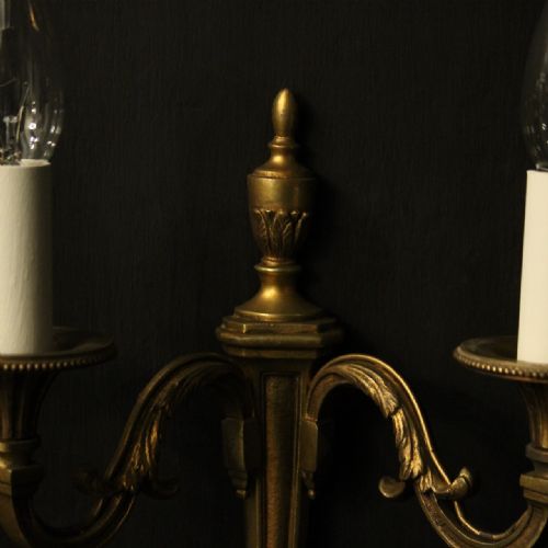 FRENCH PAIR OF GILDED ANTIQUE WALL LIGHTS - ADDITIONAL PHOTO 8