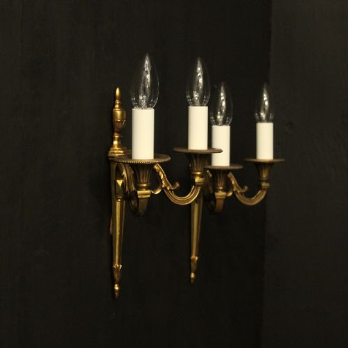 FRENCH PAIR OF GILDED ANTIQUE WALL LIGHTS - ADDITIONAL PHOTO 9