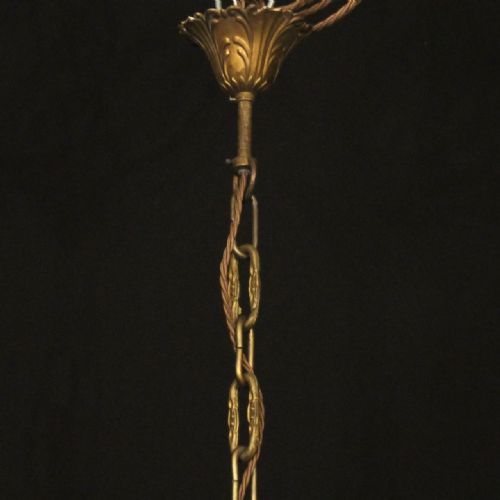 FRENCH GILDED BRONZE ANTIQUE HALL LANTERN - ADDITIONAL PHOTO 9