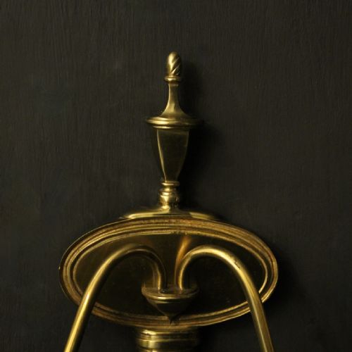FRENCH PAIR OF GILDED TWIN ARM ANTIQUE WALL LIGHTS - ADDITIONAL PHOTO 6