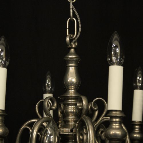 ENGLISH SILVER 12 LIGHT LATE 19TH C ANTIQUE CHANDELIER - ADDITIONAL PHOTO 2