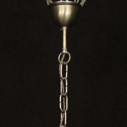 ENGLISH SILVER 12 LIGHT LATE 19TH C ANTIQUE CHANDELIER - ADDITIONAL PHOTO 9
