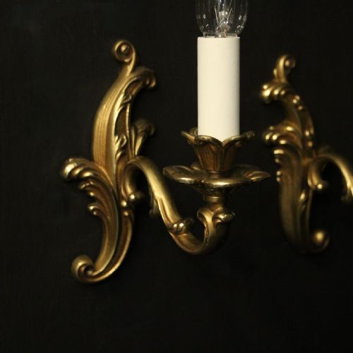 FRENCH GILDED BRONZE SINGLE ARM WALL LIGHTS - ADDITIONAL PHOTO 5