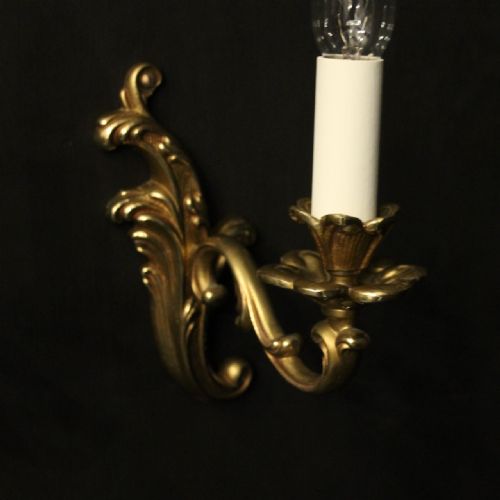 FRENCH GILDED BRONZE SINGLE ARM WALL LIGHTS - ADDITIONAL PHOTO 6
