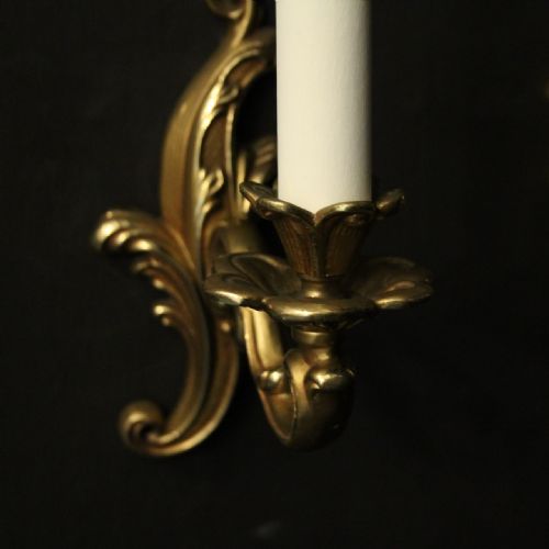 FRENCH GILDED BRONZE SINGLE ARM WALL LIGHTS - ADDITIONAL PHOTO 7