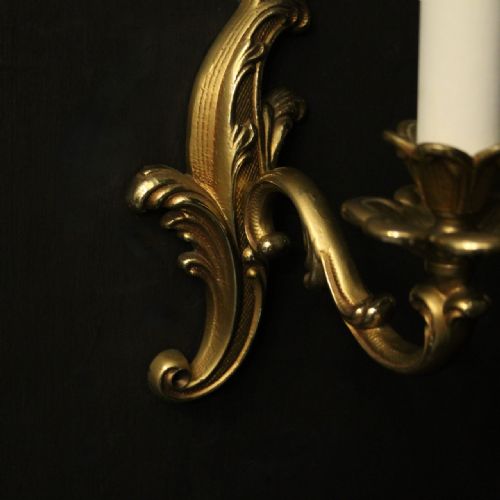 FRENCH GILDED BRONZE SINGLE ARM WALL LIGHTS - ADDITIONAL PHOTO 8