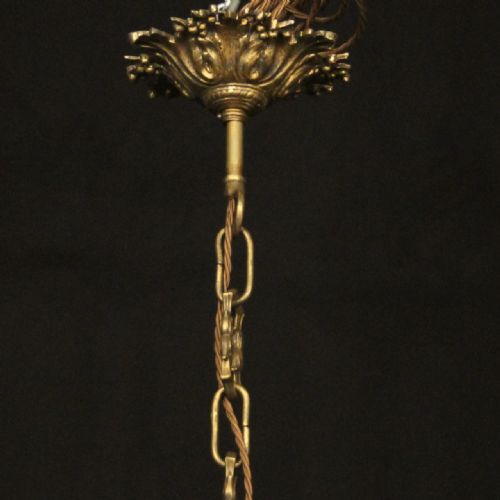 FRENCH GILDED BRONZE 12 LIGHT ANTIQUE CANDLE CHANDELIER - ADDITIONAL PHOTO 9