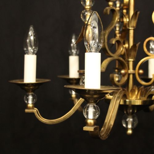FRENCH GILDED BRASS MAISON CHARLES CHANDELIER - ADDITIONAL PHOTO 1