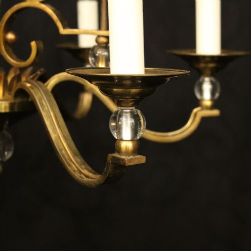 FRENCH GILDED BRASS MAISON CHARLES CHANDELIER - ADDITIONAL PHOTO 3