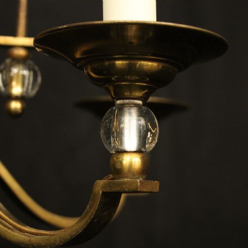 FRENCH GILDED BRASS MAISON CHARLES CHANDELIER - ADDITIONAL PHOTO 5