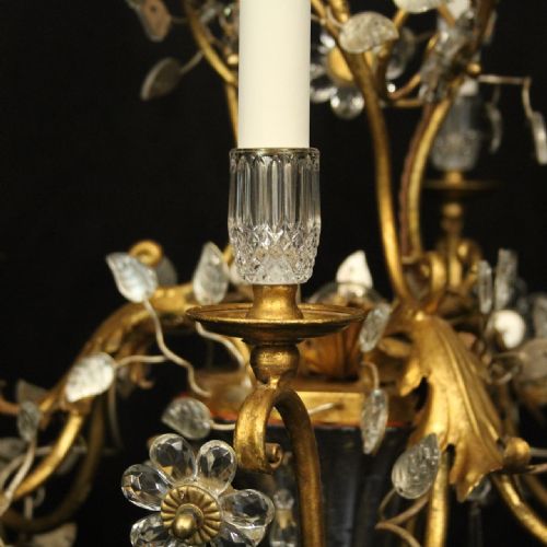 FLORENTINE GILT CRYSTAL FLORAL CHANDELIER - ADDITIONAL PHOTO 2