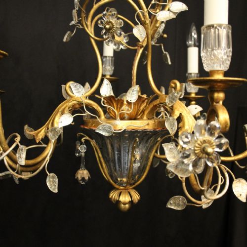FLORENTINE GILT CRYSTAL FLORAL CHANDELIER - ADDITIONAL PHOTO 3