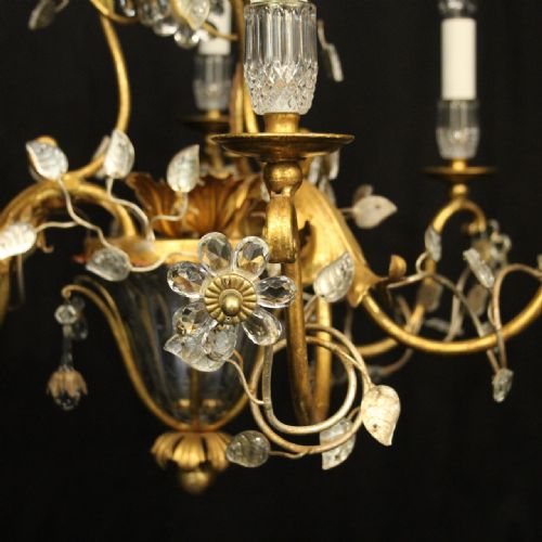 FLORENTINE GILT CRYSTAL FLORAL CHANDELIER - ADDITIONAL PHOTO 4