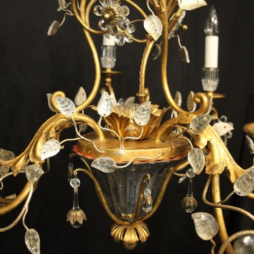 FLORENTINE GILT CRYSTAL FLORAL CHANDELIER - ADDITIONAL PHOTO 7