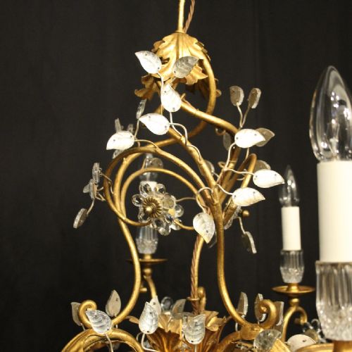 FLORENTINE GILT CRYSTAL FLORAL CHANDELIER - ADDITIONAL PHOTO 8