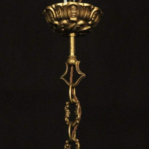 FRENCH 6 LIGHT GILDED BRONZE CRYSTAL ANTIQUE CHANDELIER - ADDITIONAL PHOTO 9
