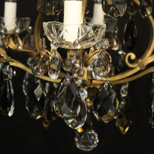 FRENCH GILDED CRYSTAL 7 LIGHT BIRDCAGE ANTIQUE CHANDELIER - ADDITIONAL PHOTO 3