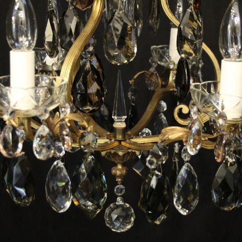 FRENCH GILDED CRYSTAL 7 LIGHT BIRDCAGE ANTIQUE CHANDELIER - ADDITIONAL PHOTO 8