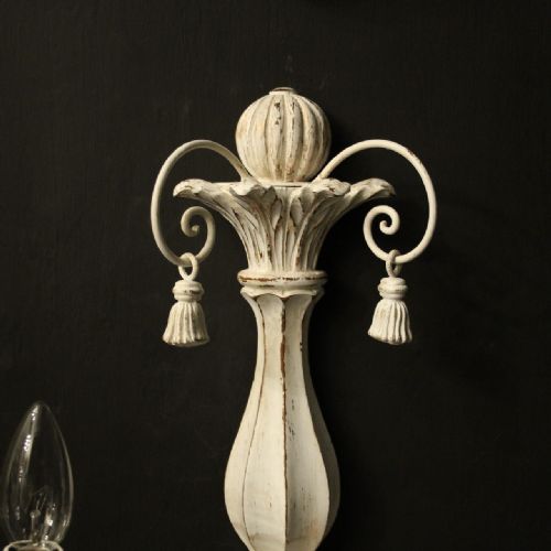 FRENCH POLYCHROME SET OF 4 TWIN ARM WALL LIGHTS - ADDITIONAL PHOTO 3