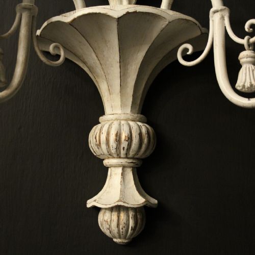 FRENCH POLYCHROME SET OF 4 TWIN ARM WALL LIGHTS - ADDITIONAL PHOTO 6