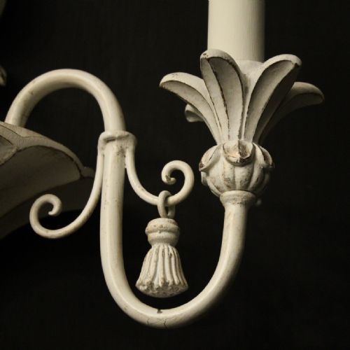 FRENCH POLYCHROME SET OF 4 TWIN ARM WALL LIGHTS - ADDITIONAL PHOTO 7