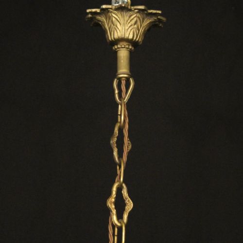 FRENCH GILDED TENT WATERFALL TRIPLE LIGHT CHANDELIER - ADDITIONAL PHOTO 9