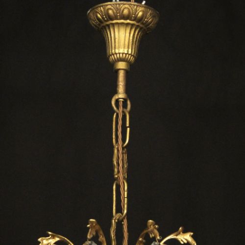 FRENCH GILDED BRONZE CRYSTAL 8 LIGHT ANTIQUE CHANDELIER - ADDITIONAL PHOTO 9