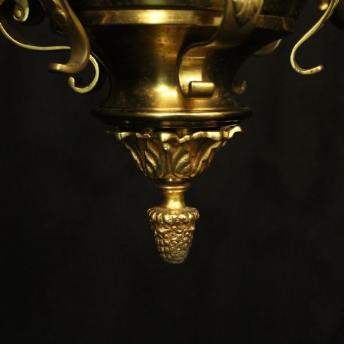 FRENCH GILDED MAZARIN 6 LIGHT ANTIQUE CHANDELIER - ADDITIONAL PHOTO 7