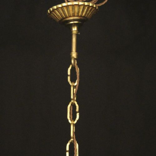 FRENCH GILDED MAZARIN 6 LIGHT ANTIQUE CHANDELIER - ADDITIONAL PHOTO 9