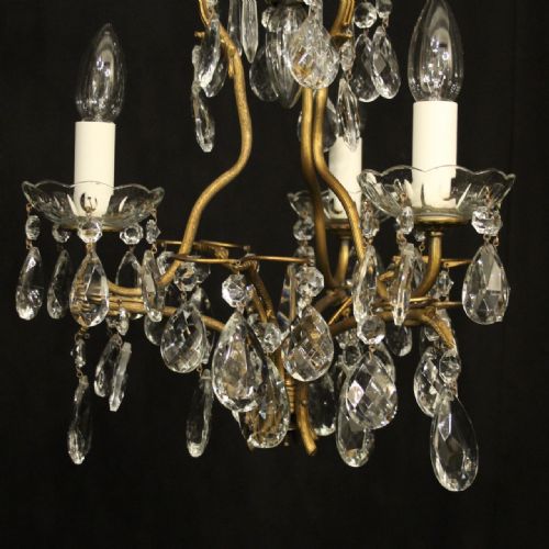 FRENCH GILDED 4 LIGHT BIRDCAGE CHANDELIER - ADDITIONAL PHOTO 2