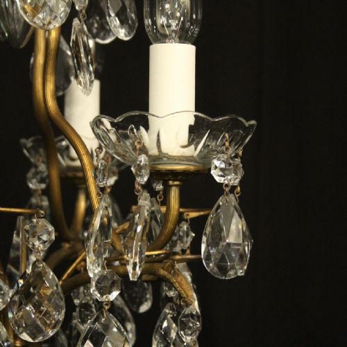 FRENCH GILDED 4 LIGHT BIRDCAGE CHANDELIER - ADDITIONAL PHOTO 4