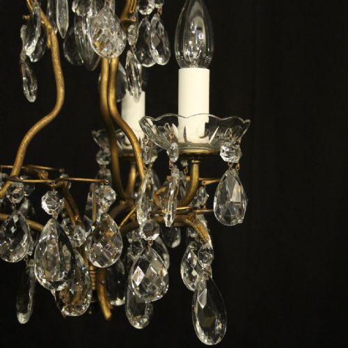 FRENCH GILDED 4 LIGHT BIRDCAGE CHANDELIER - ADDITIONAL PHOTO 5