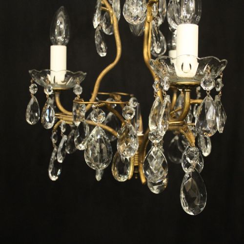 FRENCH GILDED 4 LIGHT BIRDCAGE CHANDELIER - ADDITIONAL PHOTO 6