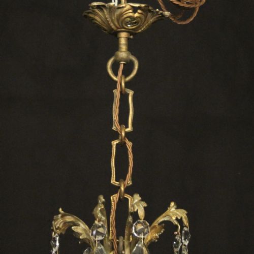 FRENCH GILDED BRONZE CRYSTAL 8 LIGHT ANTIQUE CHANDELIER - ADDITIONAL PHOTO 9