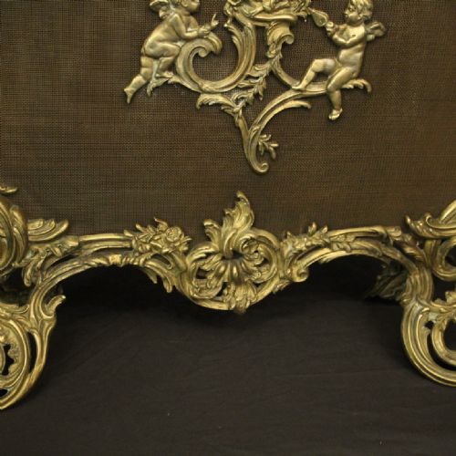 FRENCH GILDED BRONZE ROCOCO ANTIQUE FIRESCREEN - ADDITIONAL PHOTO 2