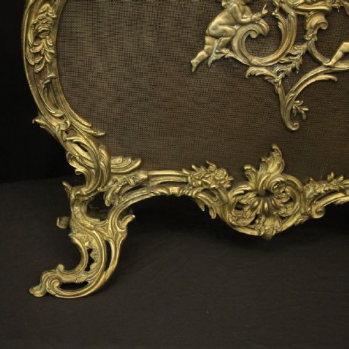 FRENCH GILDED BRONZE ROCOCO ANTIQUE FIRESCREEN - ADDITIONAL PHOTO 3