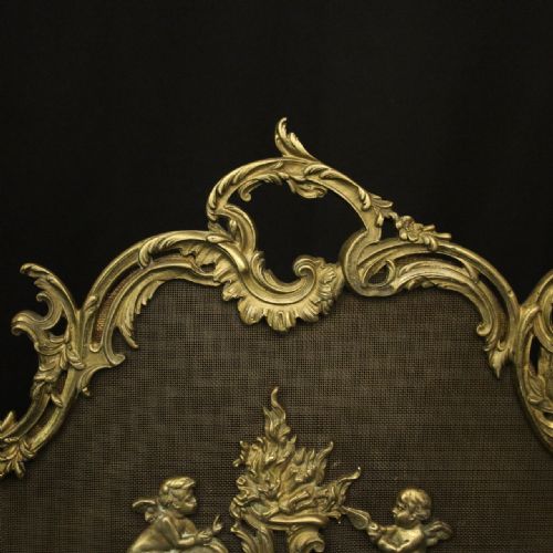 FRENCH GILDED BRONZE ROCOCO ANTIQUE FIRESCREEN - ADDITIONAL PHOTO 6