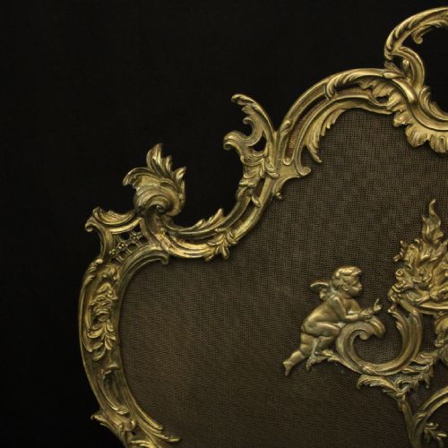FRENCH GILDED BRONZE ROCOCO ANTIQUE FIRESCREEN - ADDITIONAL PHOTO 7