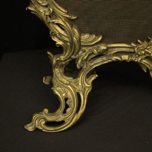 FRENCH GILDED BRONZE ROCOCO ANTIQUE FIRESCREEN - ADDITIONAL PHOTO 8
