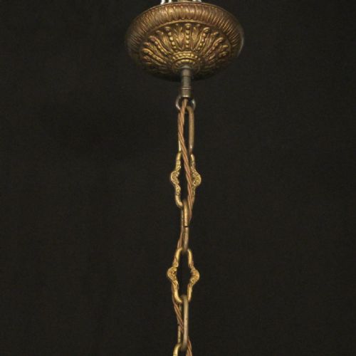 FRENCH PAIR OF GILDED BRASS 12 LIGHT CHANDELIERS - ADDITIONAL PHOTO 9