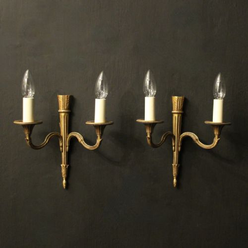 french pair of gilded empire antique wall lights - CATEGORY: ANTIQUE LIGHTING - DATED 1930