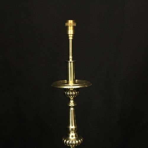 ENGLISH PAIR OF BRASS ANTIQUE TABLE LAMPS - ADDITIONAL PHOTO 3