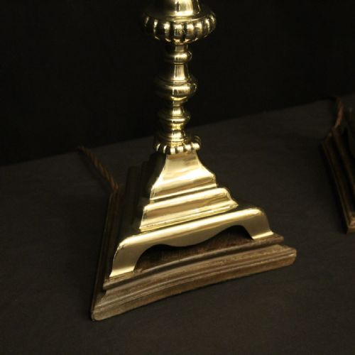 ENGLISH PAIR OF BRASS ANTIQUE TABLE LAMPS - ADDITIONAL PHOTO 9